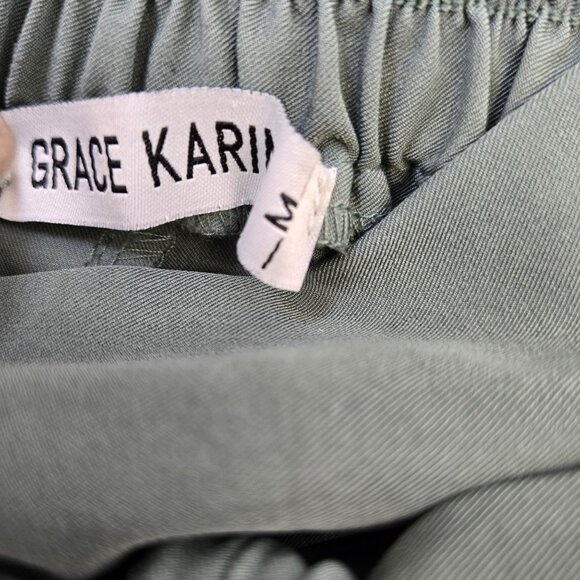 Grace Karin High Rise Paper Bag Waist Tie Ankle Pants Size Medium - Picture 3 of 7